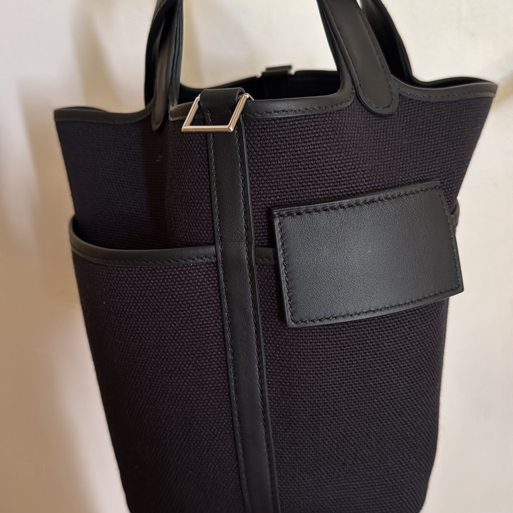 Hermes cargo picotin Black Leather